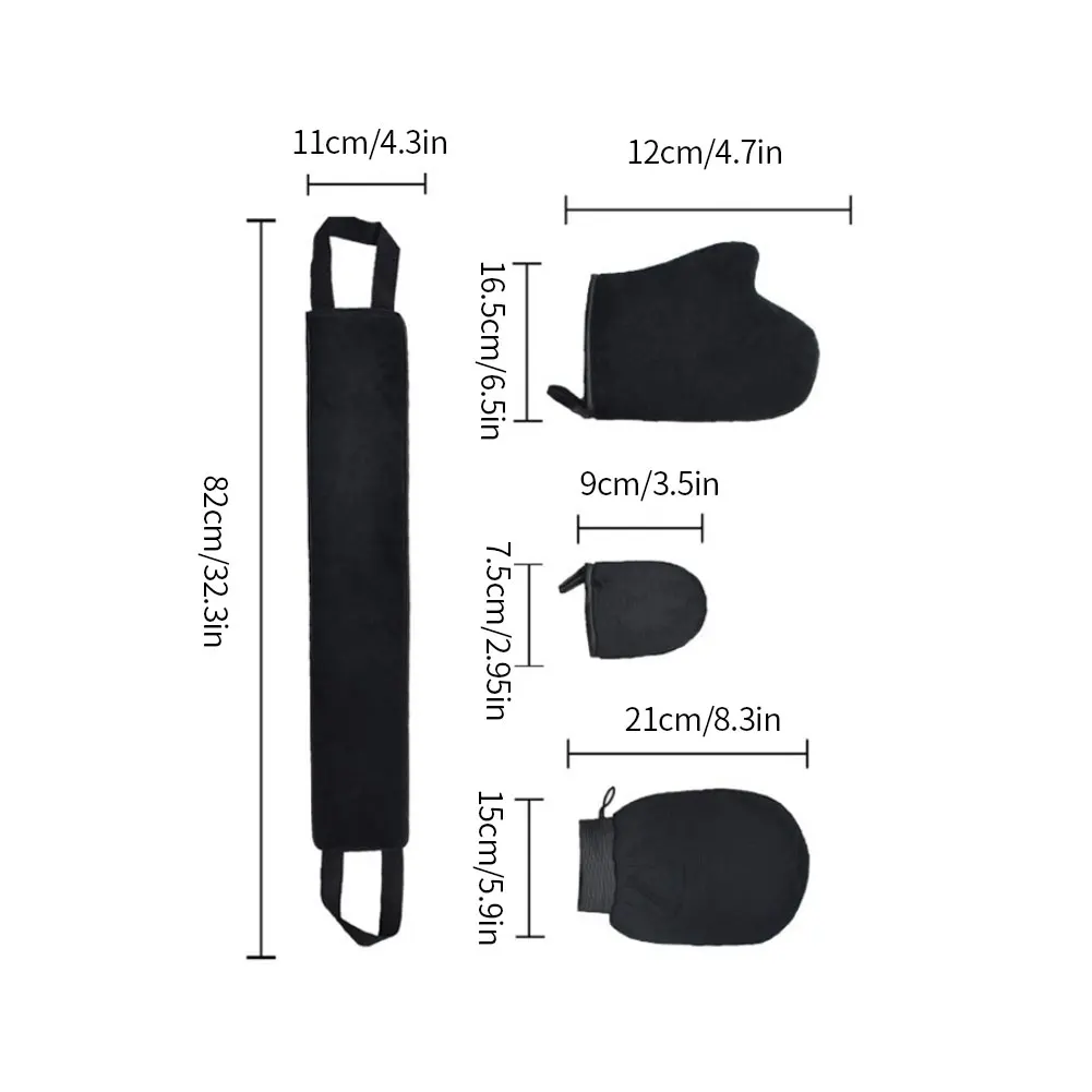

4PCS Self Tanning Mitt Glove Reusable Body Face Bath Cleaning Tools Back Tan Applicator Exfoliating Tan Removal Mitt Gloves