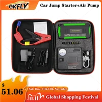 gkfly 16000ma car jump starter air pump 2v starting device air compressor for petrol diesel car battery charger booster buster