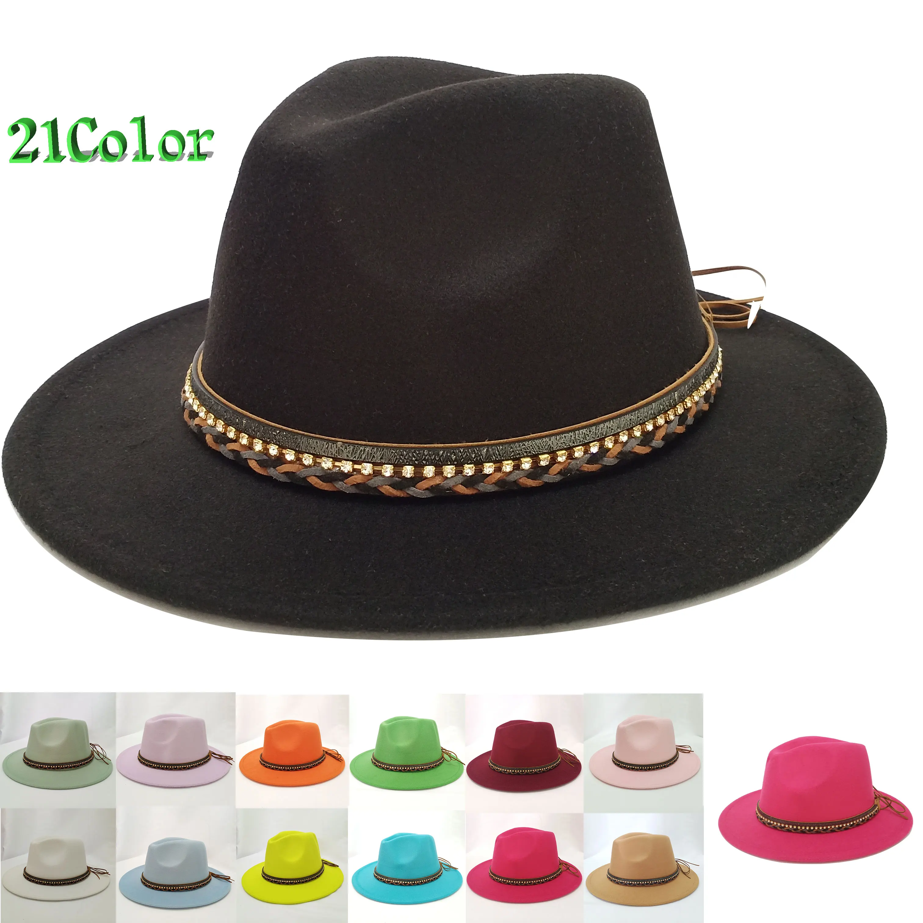 Шляпа фетровая женская модная Панама черная красная осенне-зимняя | Аксессуары