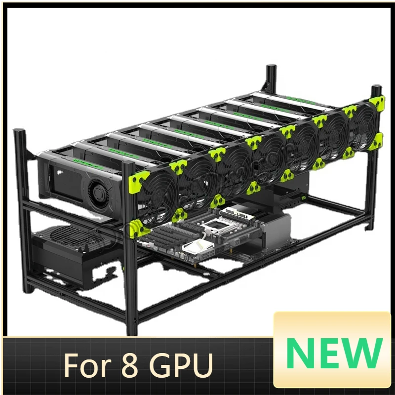 8 GPU VEDDHA алюминиевый Штабелируемый открытый Air Bitcon Ethereum Rig Rack чехол компьютер башня