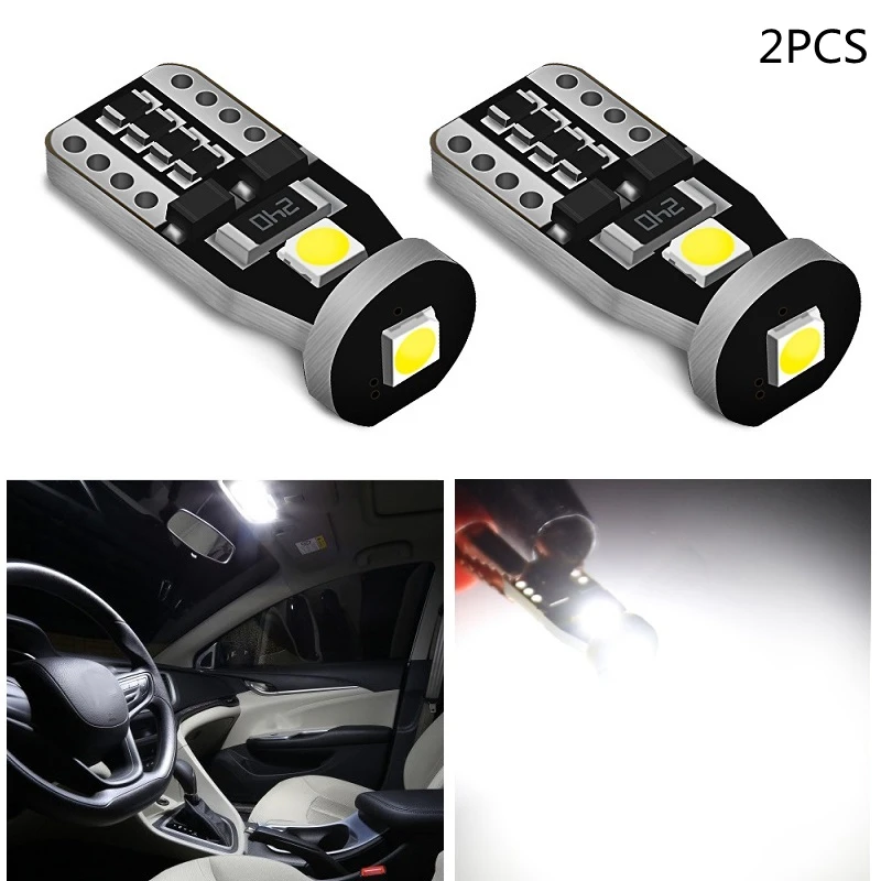 

2Pcs T10 Led Canbus W5W Bulbs 168 194 6000K White Signal Lamp Dome Reading License Plate Car Interior Auto 12V