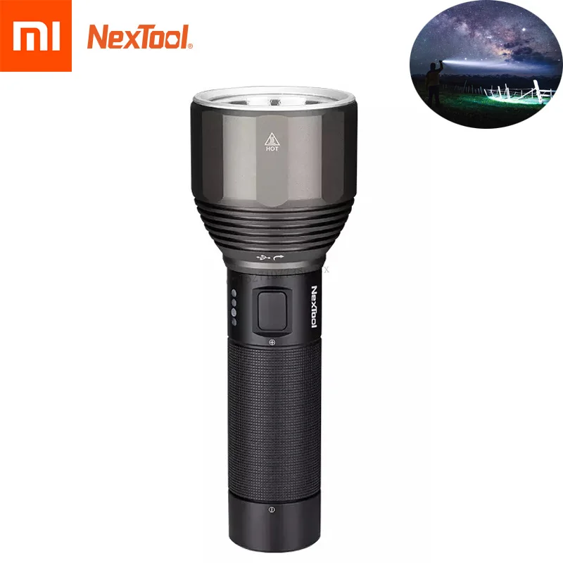 Xiaomi NexTool S.O.S фонарик 380 м USB Перезаряжаемый 5 режимов IPX7 водонепроницаемый светодиодный фонарик тип-c фонарь для поиска для кемпинга