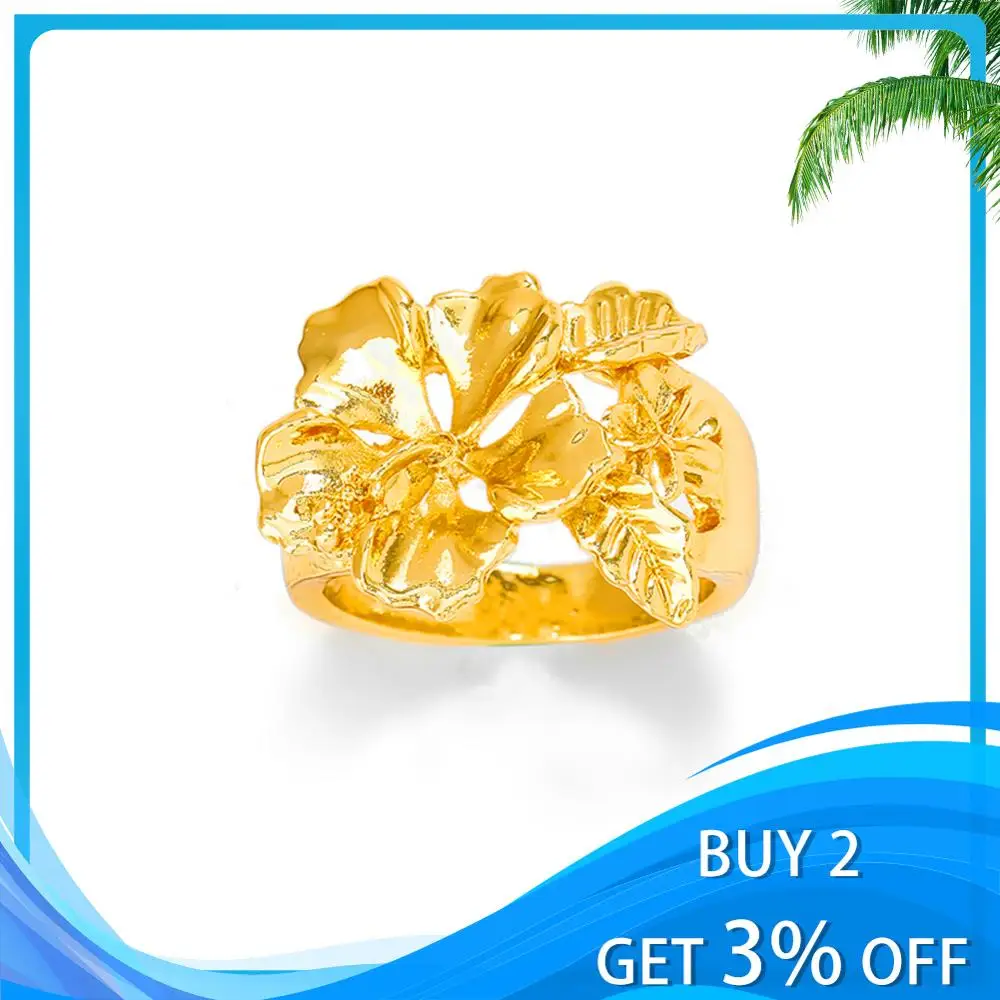 

2020 New Hawaiian Rings for Women Flower Design Anniversary Ring on FIngers Top Ranking Quality Accessory Hot Wholesale Jewellry