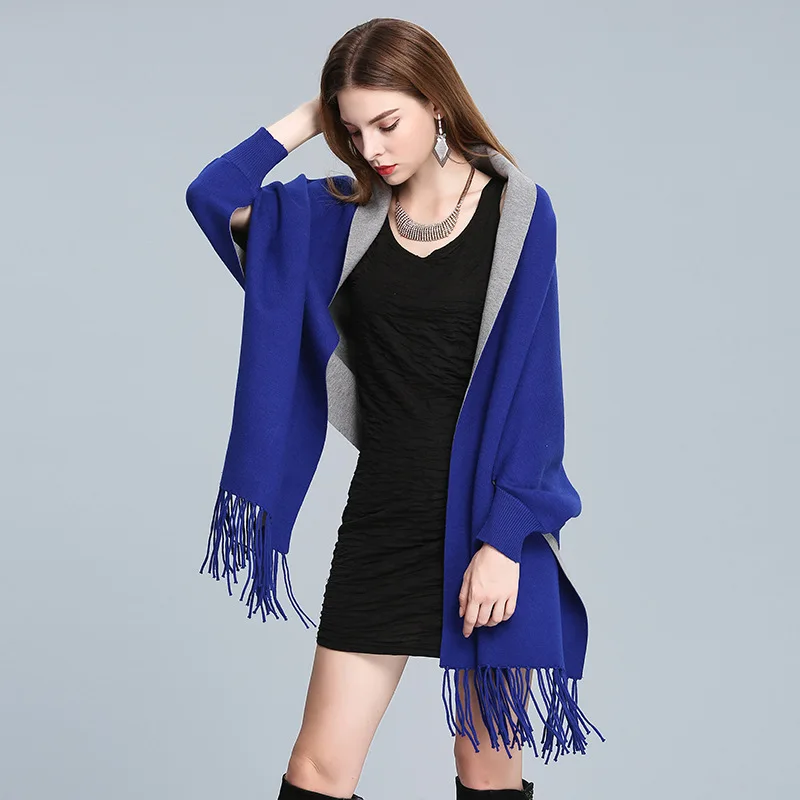 Bufanda длинные зимние шарфы шаль толстый теплый женский шарф накидка с рукавами