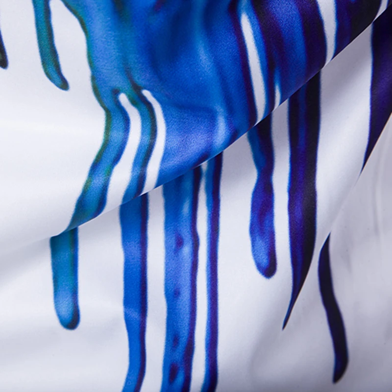 Мужская рубашка 2020 городская Модная с чернилами и брызгами краски цветные