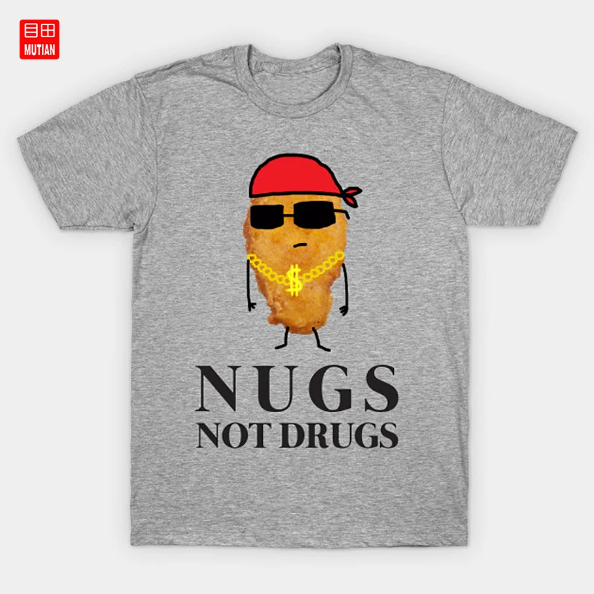 Забавная футболка Nugs Not Drug забавная цыпленка с забавными цитатами куриные Nuggets Are