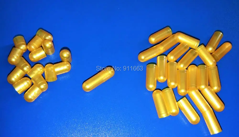 0 #200 шт! Перламутровые желто жемчужные желтые цветные пустые капсулы желатиновые