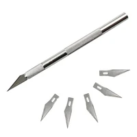 non slip cutter knives5pcs metal scalpel knife tools kit pcb diy repair hand tools engraving craft blades mobile phone