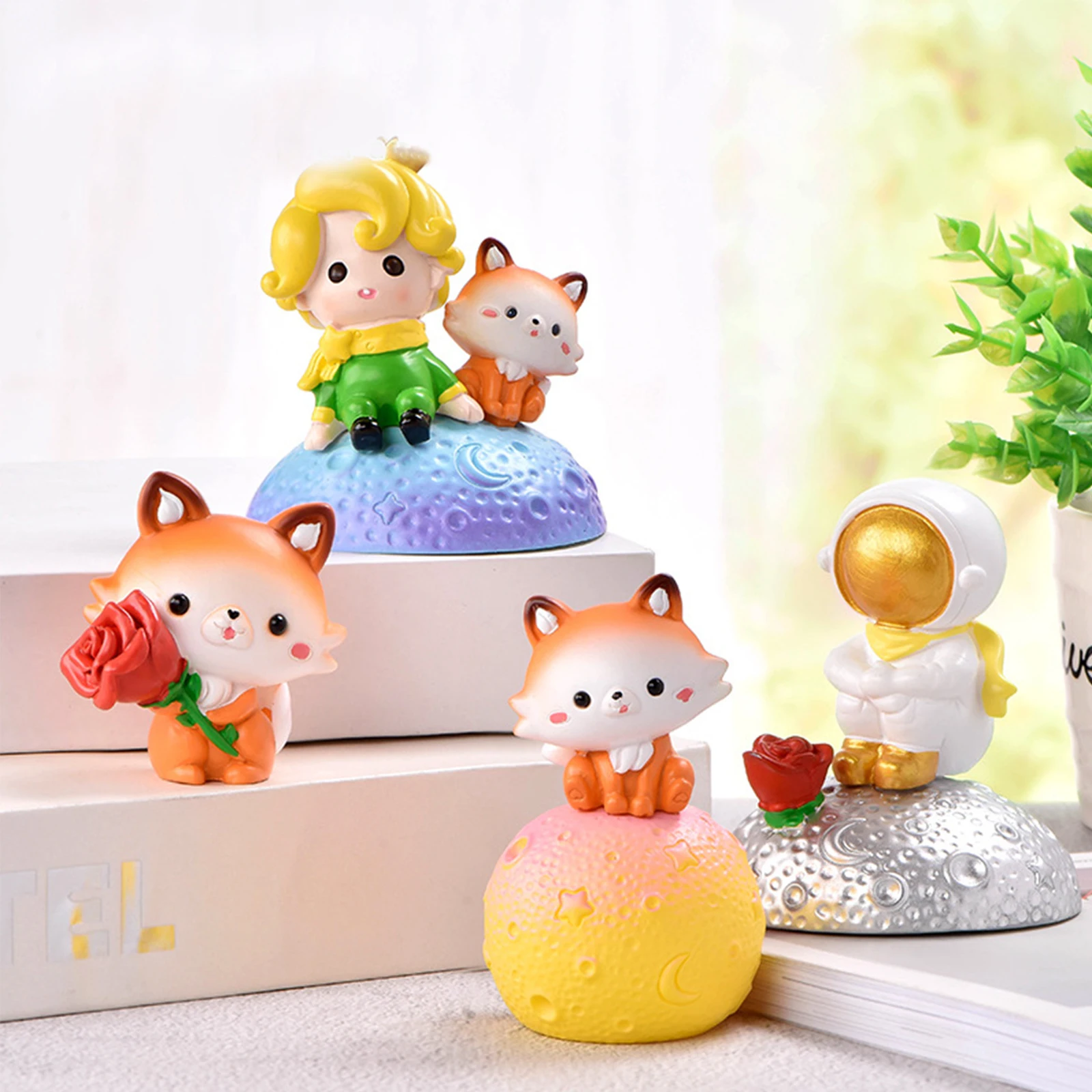 Креативная роза с принтом Лисенок для микро ландшафтного дизайна украшения