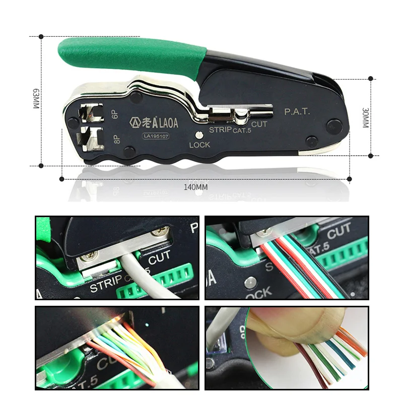 

6 P / 8 P Jaringan Crimping Plier Networking Tools Portable Multifunctional Cable Wire Stripper Crimping Pliers Terminal Tool