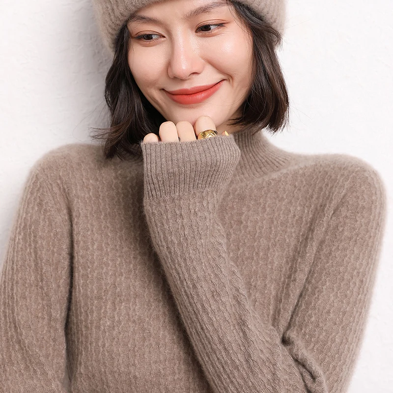

LONGMING 100% Cashmere Women Pullover Winter Soft Warm Wool Knitted Sweater Jumper Women Autumn Cashmere Sweaters Knit Top Solid