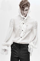 vintage long sleeve stand collar decorated shirt tops new men gothic tops autumn vintage party cosplay