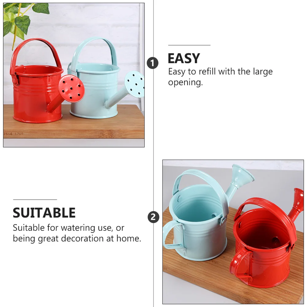 

2pcs Durable Iron Sprinkling Kettles Portable Watering Cans for Garden