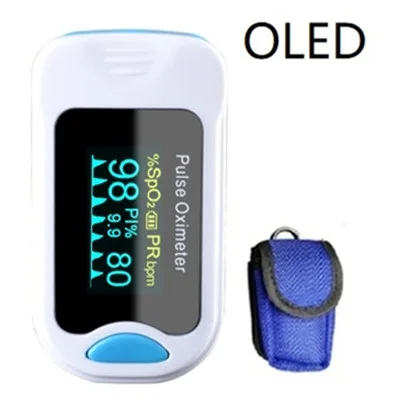 OLED blue bag Пальцевой Пульсоксиметр De Dedo Pulso Oximetro домашний семейный Пульс оксиметр Pulsioximetro пальцевой Пульсоксиметр CE светодиодный O светодиодный - Цвет: OLED blue bag