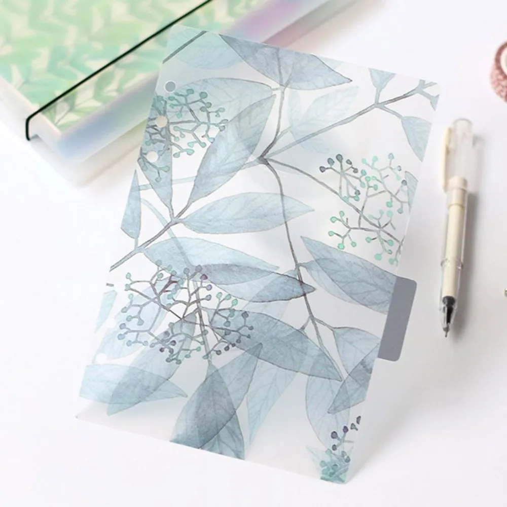 

6 Pcs A6 Colorful Six-hole Page Classified Lables Transparent Tab Dividers (Forest Tales Series)