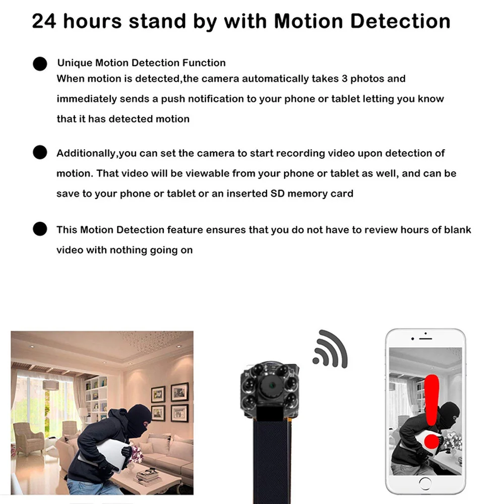 Мини камера HD 1080P Wi Fi IP микро портативная беспроводная модульная видеокамера с