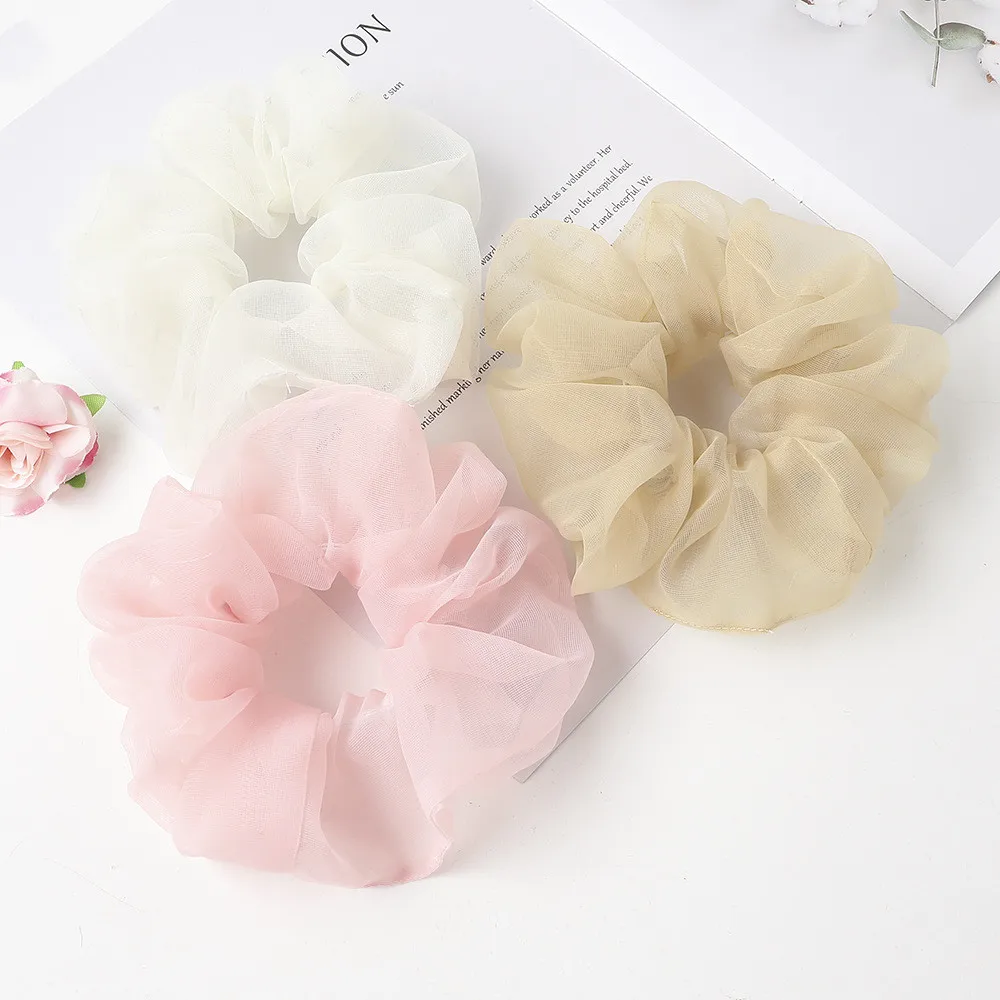 2020 большие резинки для волос из органзы женщин эластичные супер фея шелковистый