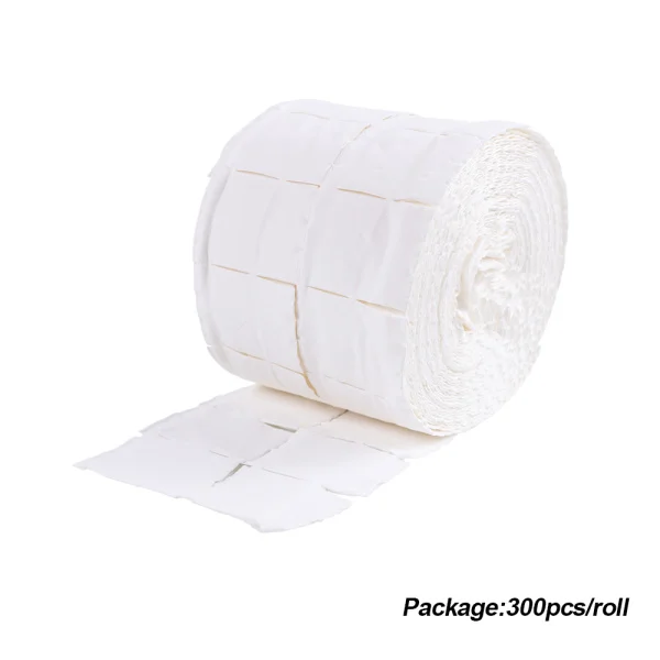 300pcs 500 шт/рулон, хлопковые салфетки для ногтей, УФ-гель, для ногтей, для снятия лака, очиститель, ворс, бумажный коврик, впитывающий, для ногтей, для чистки, Маникюрный Инструмент LA918 - Цвет: 300pcs