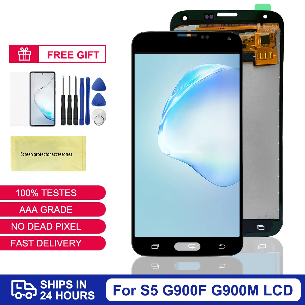 100% протестированный TFT для Samsung Galaxy S5 ЖК дисплей с сенсорным экраном дигитайзер