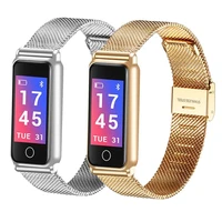 2021 fashion steel smart watch heart rate monitor fitness tracker steps count sleep monitoring women female smartwatch bracelet