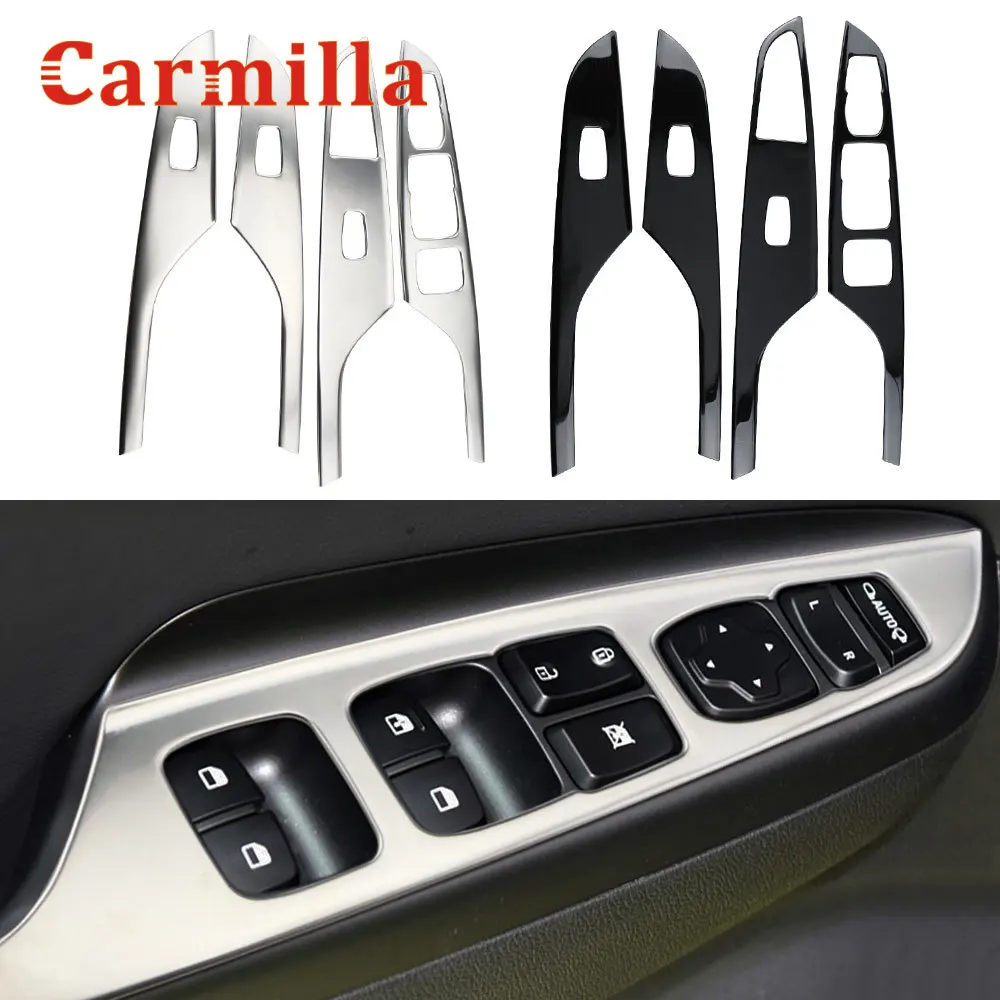 

4Pcs Car Electric Window Switch Door Panel Handle Armrest Lift Cover Trims Frame for Hyundai Encino Kauai Kona 2017-2021 LHD