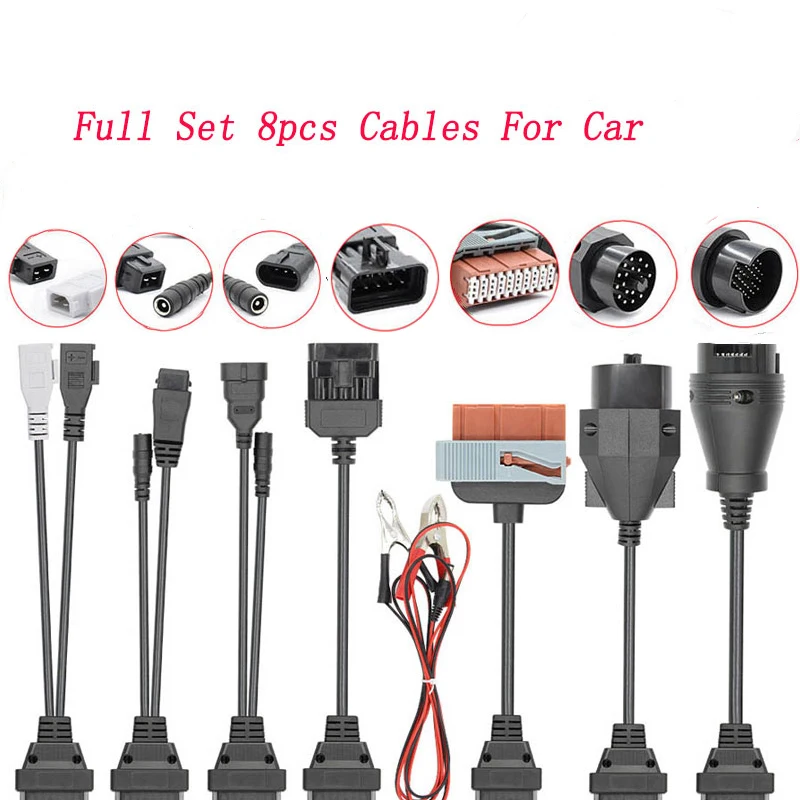 Автомобильные кабели 8 шт. полный комплект кабелей для грузовиков Plus Multidiag OBD OBD2