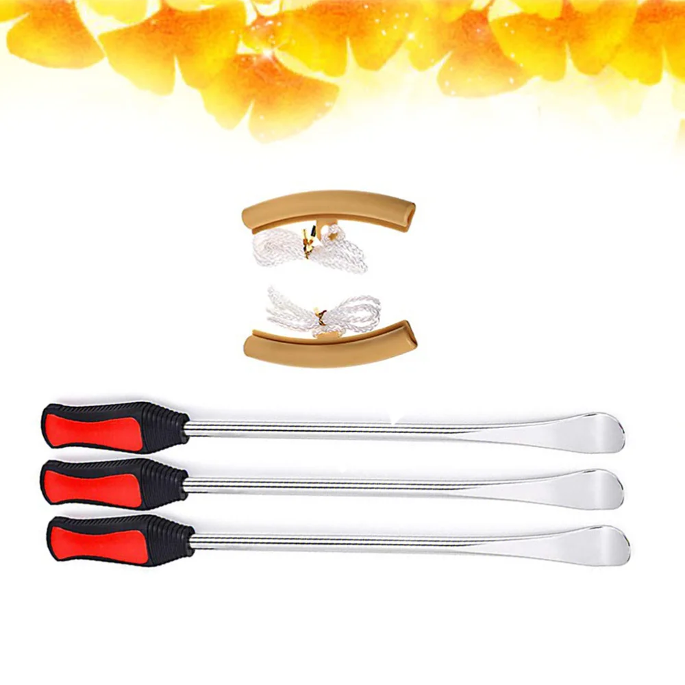 

5 in 1 Tire Changing Set Tire Spoon Lever Tools Rim Protector Sheaths (Red)