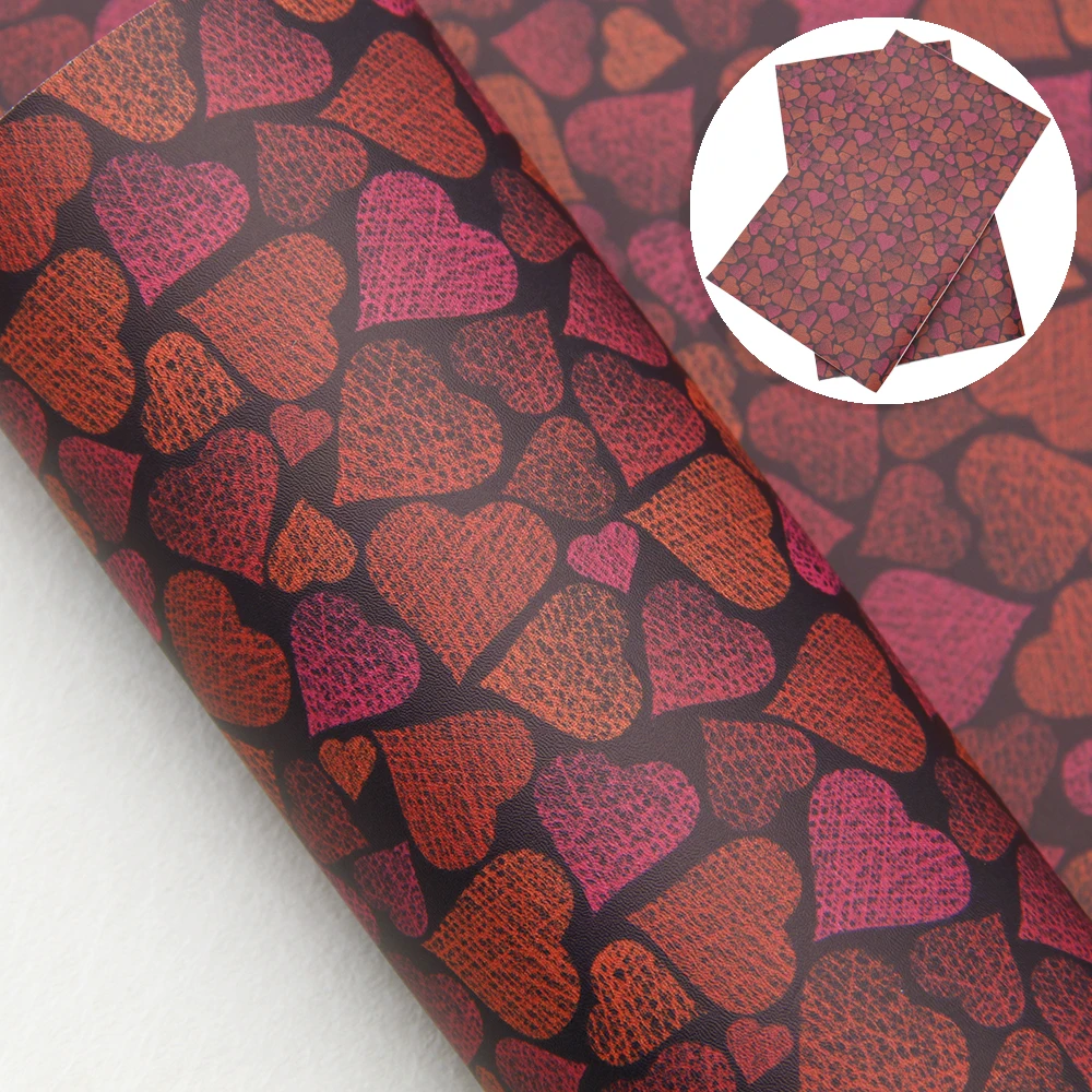 Гладкие листы из искусственной кожи с принтом в виде сердца на День святого