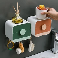 creativity drain soap dish waterproof toilet storage box double layer wall mounted soap box household bathroom accessories