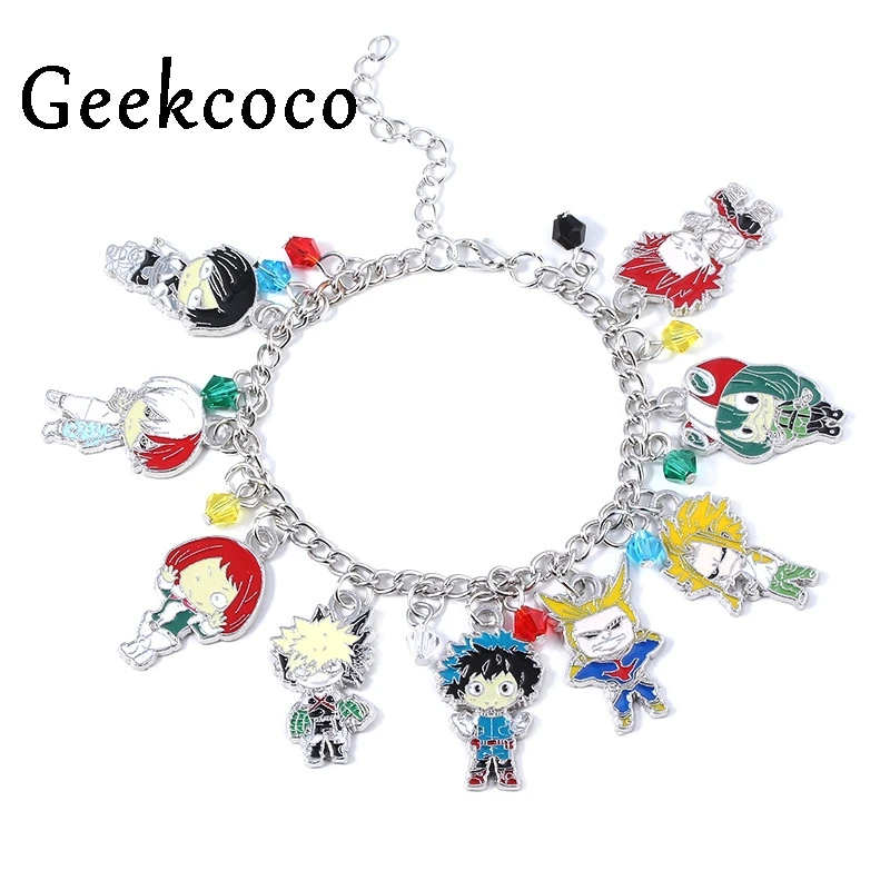 

J1102 Cartoon My Hero Academia Charm Bracelet Cute Friendship anime Theme Kawaii Family Women Girls Jewelry Gifts