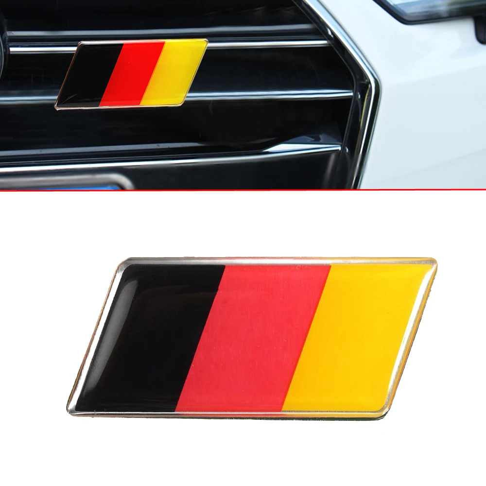 

1x German Flag Logo Car Auto Truck Vehicle Front Grill Grille Emblem Badge Sticker Decal Creative Exterior Accessories Universal