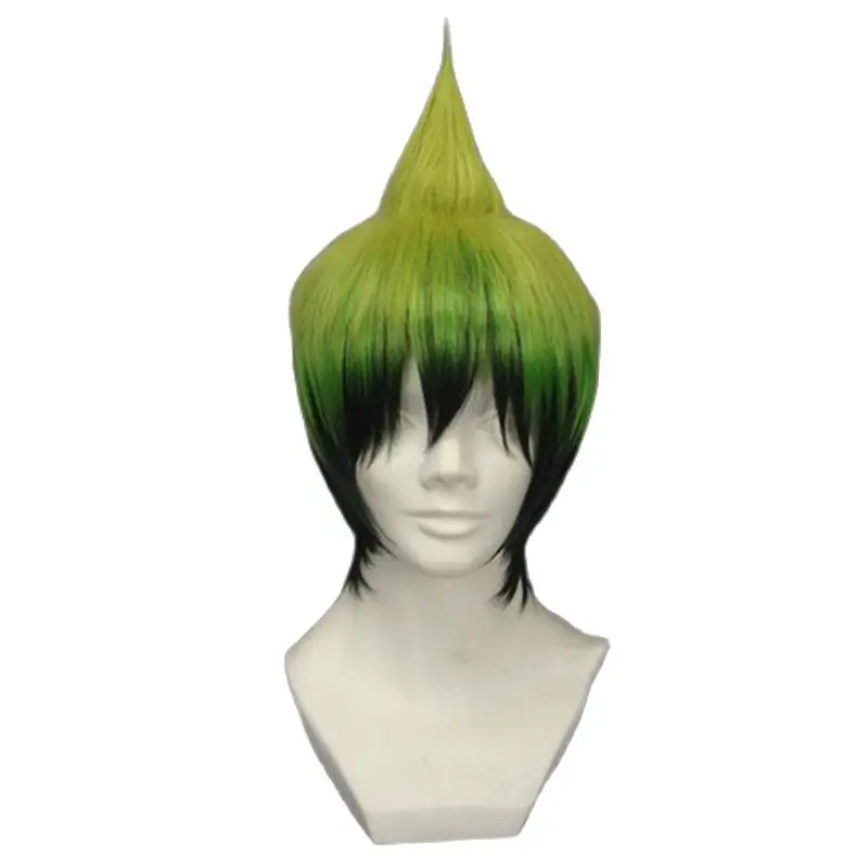 Blue Exorcist mens Amaimon cosplay wig Ao no Exorcist Role Play Amaimon Green Short Hair Wig