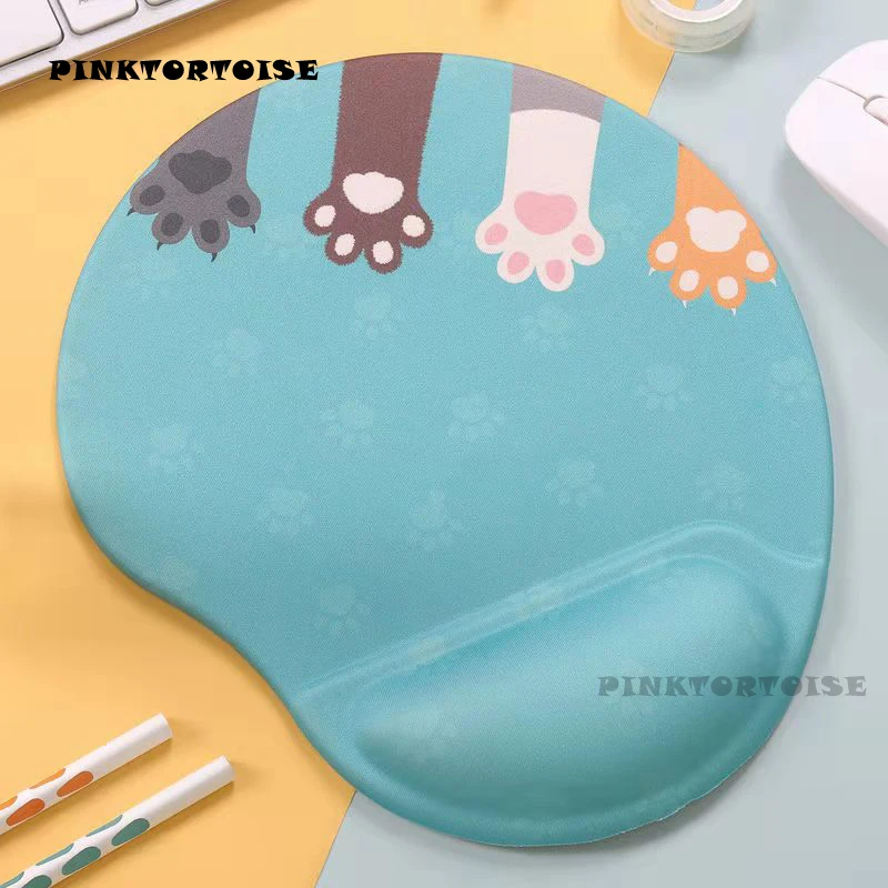 

PINKTORTOISE Anime Carton Cute Cat paw Silicone Wrist Rest Mouse Pad notebook PC playmat MICE pad