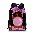 Черная школьная сумка с мультяшным африканским принтом для девочек, детские милые сумки для книг, школьный ранец для девочек-подростков