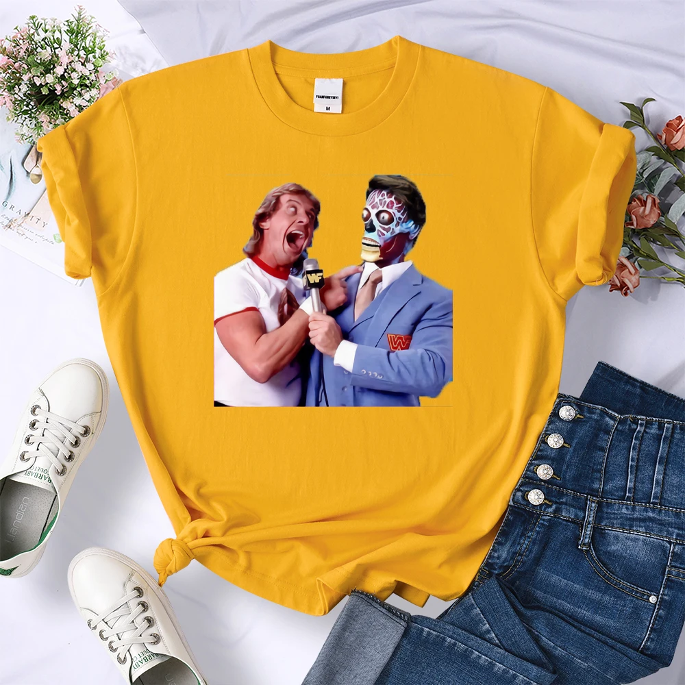 Футболка женская хлопковая с принтом они живые | Женская одежда