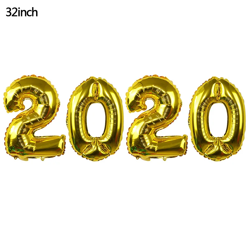 B03 32inch Number Foil Balloon Gold/silver Digit Helium Baloons Happy New Year Christmas Party Decor Globos DIY Home Ornaments - Цвет: B03