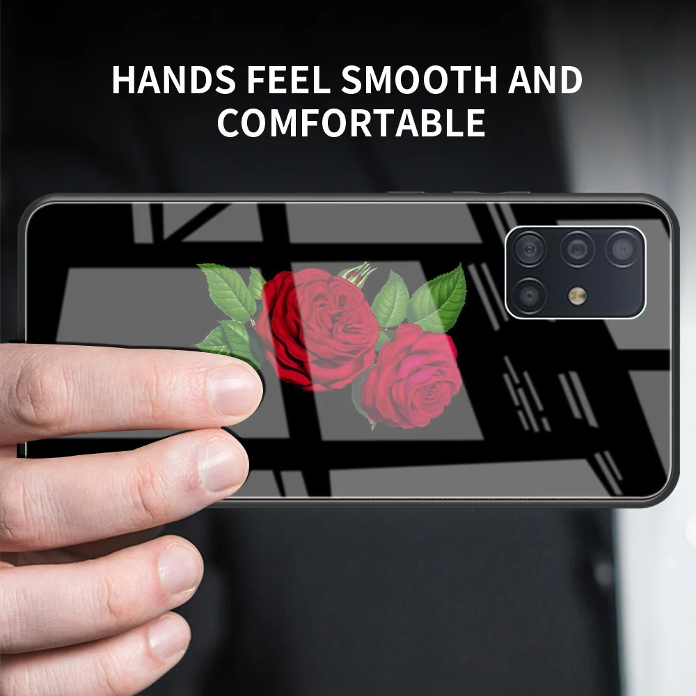 Стеклянный чехол для Samsung Galaxy A51 A71 A50 A21s A52 M31 A70 A72 A31 A91 A30 M51 M11 из закаленного стекла