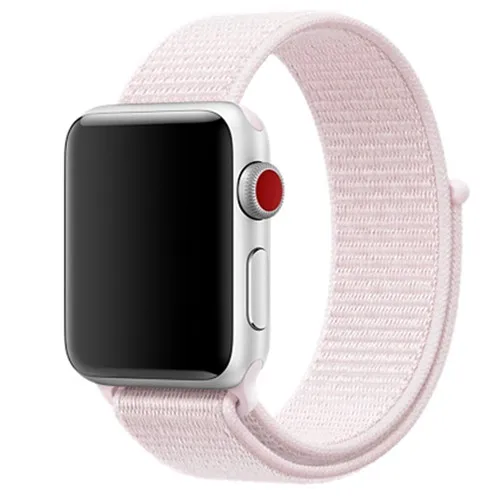 pearl pink Нейлоновый ремешок для Apple Watch band 42 мм 38 мм iWatch 4 band 44 мм 40 мм Браслет спортивная петля ремешок для часов correa ремень дышащий - Цвет ремешка: pearl pink