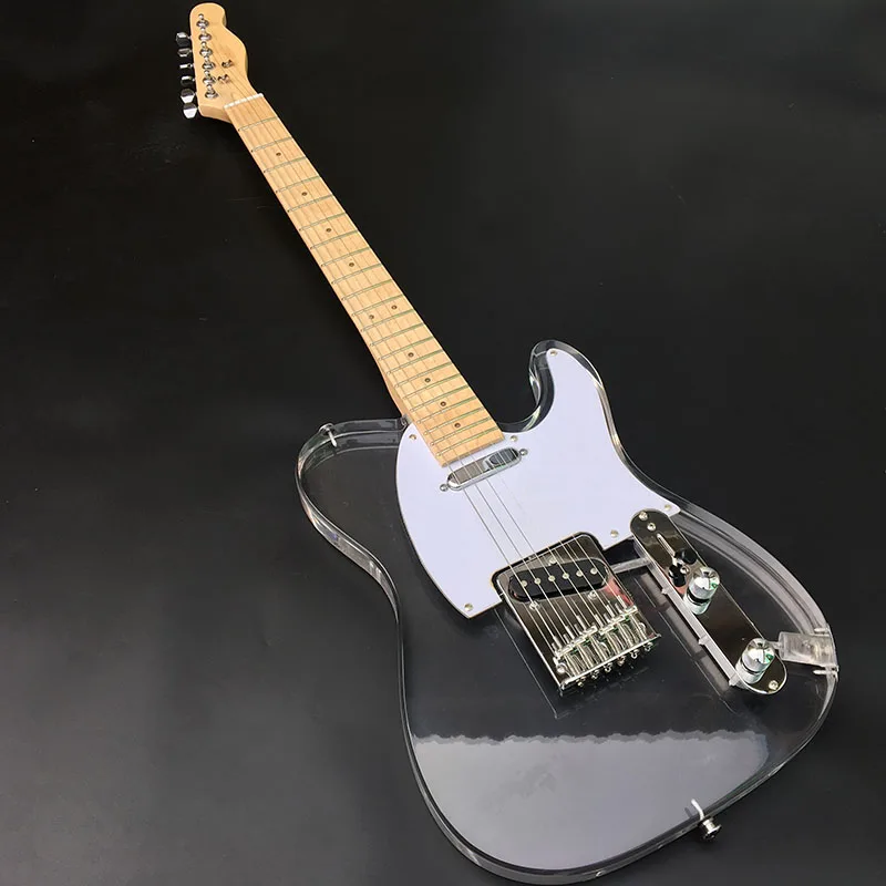 

Acrylic LED TL Electric guitar Acrylic Body Maple Fingerboard with LED Light High quality Wholesale Fast Shipping