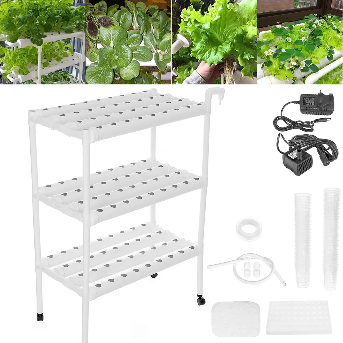 Гидропонная трубопроводная площадка с 108 отверстиями набор для выращивания в