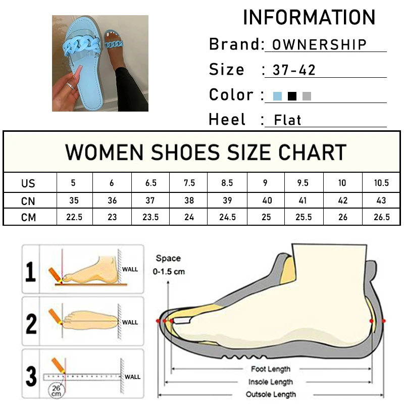 

2021 Women Chain Crystal Slippers Female Party New Summer Beach Metal Sewing Slides Ladies Fashion Open Toe Flat Big Size