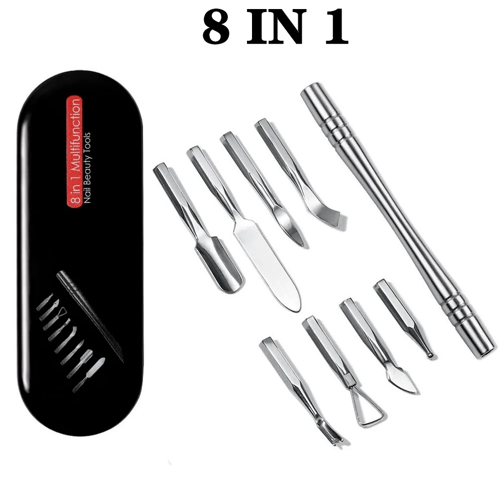 

8 в 1, толкатель для кутикулы из нержавеющей стали