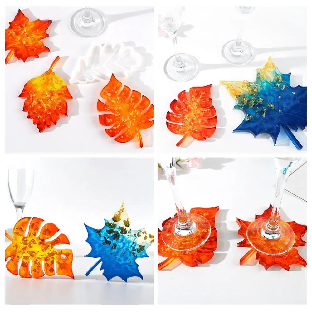 

Форма для смолы в виде кленового листа, сделай сам, Хрустальная силиконовая форма для отливания эпоксидной смолы для украшения дома, Рождес...