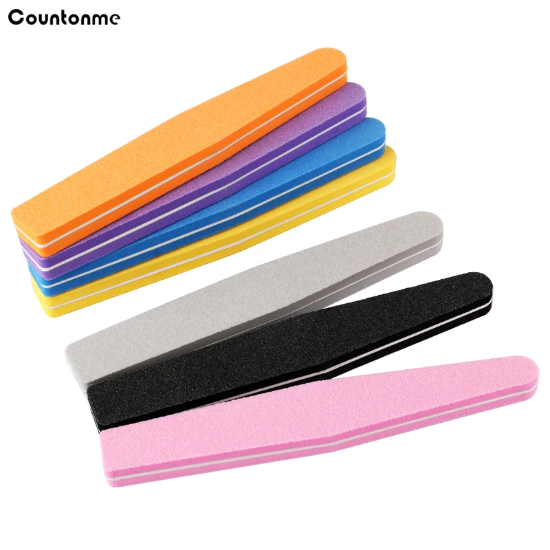 

5Pcs/10Pcs Sponge Nail Files Buffer Block 100/180 Diamond Colorful File Washable Nail Accessoires Manicure Polisher Glitter Tool