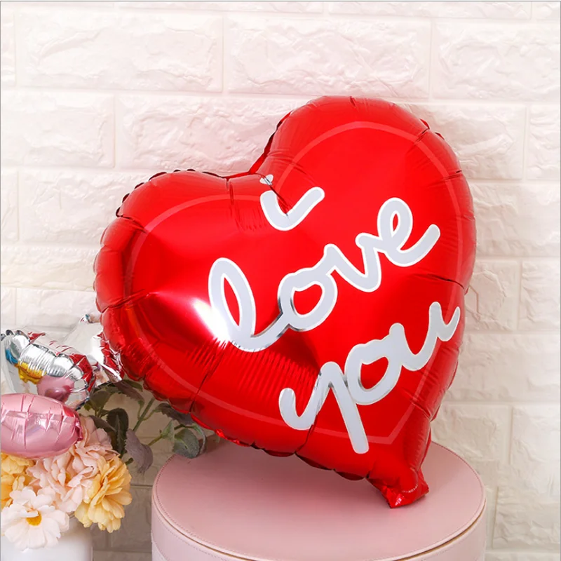 18 дюймовый шар из алюминиевой фольги в форме сердца Love I LOVE YOU|Воздушные шары и