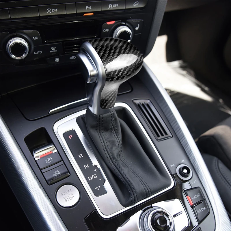 

Car styling Carbon Fiber Sticker for Audi A4 A5 A6 A7 Q5 Q7 S7 Car interior Gear head Shift Knob Head Handle Sticker