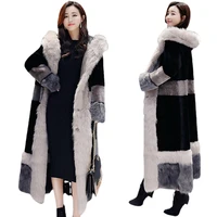 womens 2021 winter new warm and thin slim fitting hooded loose fitting lamb velvet thickened knee length coat women flannel