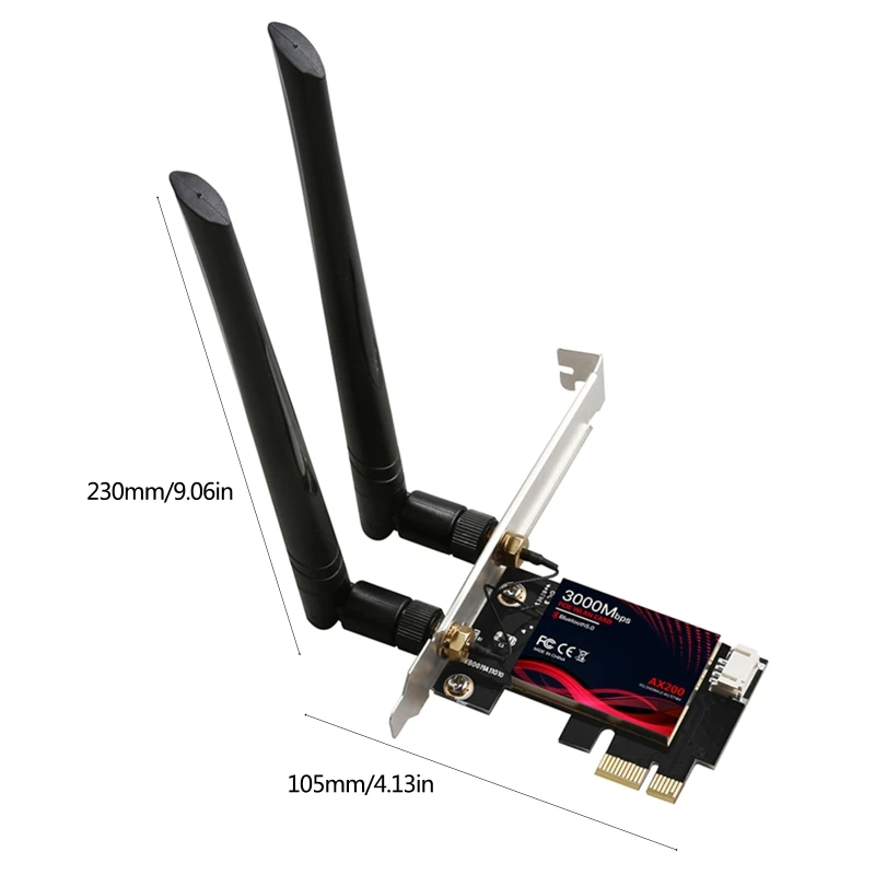 

PCIe WiFi 6 Card Bluetooth 5.0 3000 Mbps AX200 Dual Band 5.GHz/2.4GHz MU-MIMO PCIE Wireless Network Card for Desktop Only Suppor