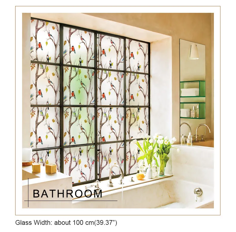 1 шт. 45x200 см витражное окно декоративные пленки матовое непрозрачное стекло конфиденциальности пленка для ванной комнаты Аксессуары стекло для душевой двери