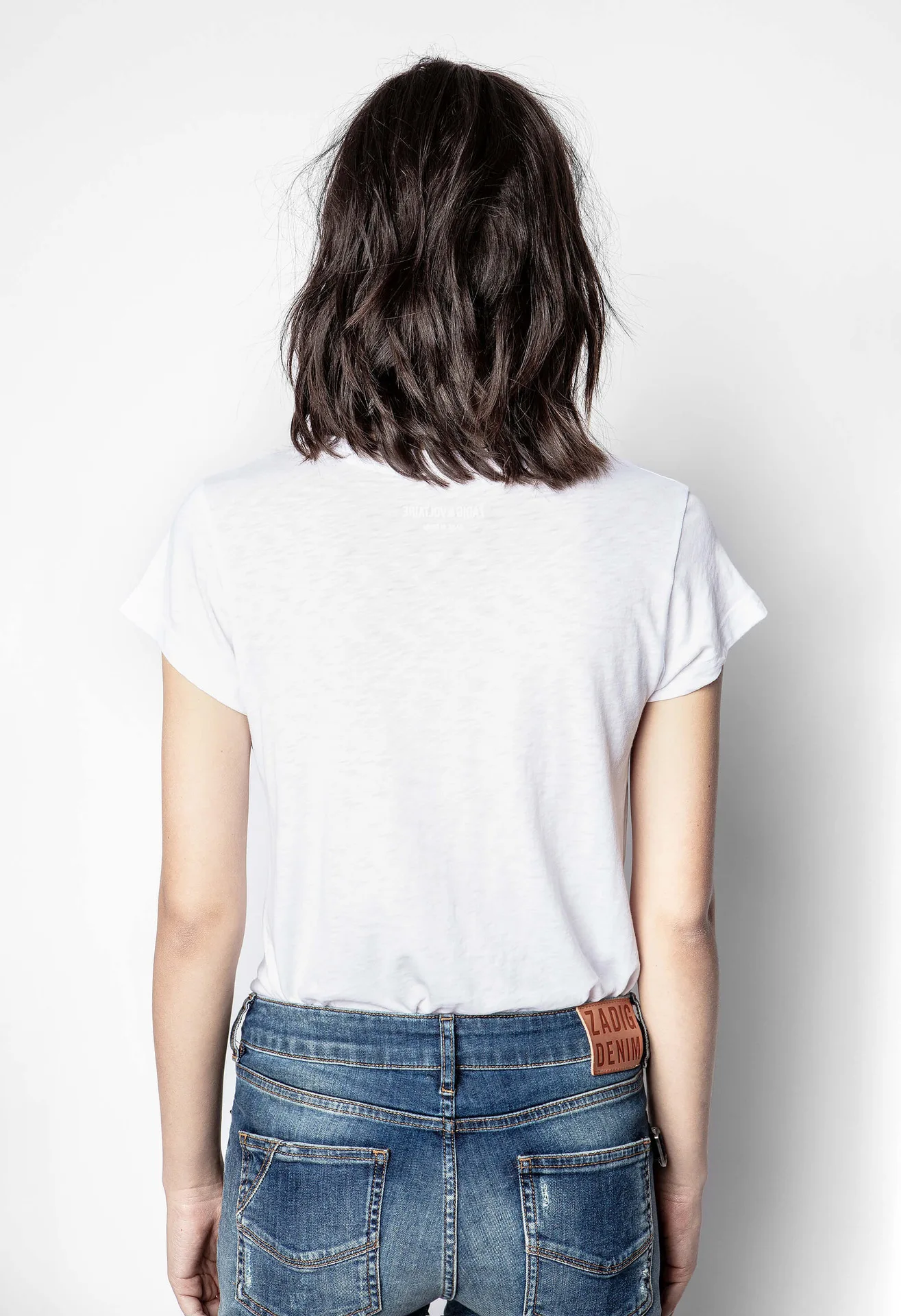 

2021 spring and summer new women's short sleeve cotton white skull head hot drill star cotton round neck short sleeve T-shirt